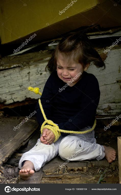 Child Missing Kidnapped Abused Hostage Victim Girl Hands Tied Rope
