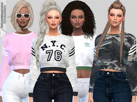 Sweatshirts Collection 010 By Pinkzombiecupcakes Sims 4 Female Clothes