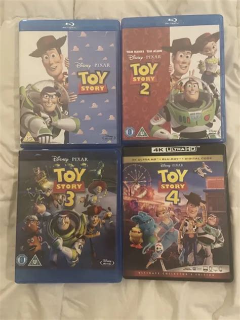 Toy Story 1 4 Collection Blu Ray Dvd 4k 4 Movie Lot Bundle 4000