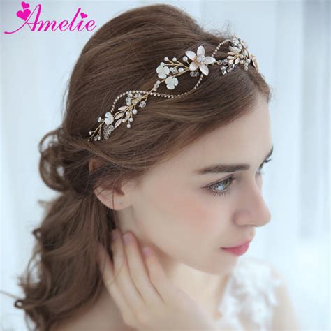 Bridal Headbands Rhinestone Chain Enchanted Floral Delicate Crystal