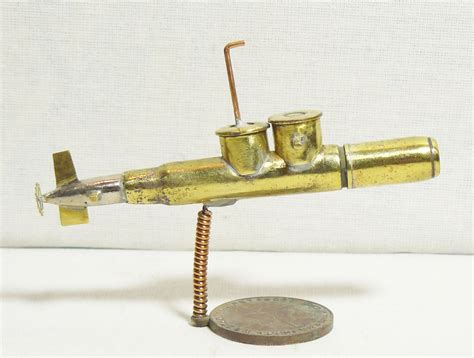 Military Trench Art Handcrafted Submarine Made From Ww2 Shells Cartridges