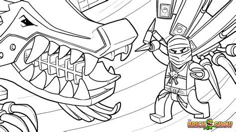 Ninja with a baton attacks with lightning speed. Printable coloring page for LEGO Ninjago Zane And His Ice ...