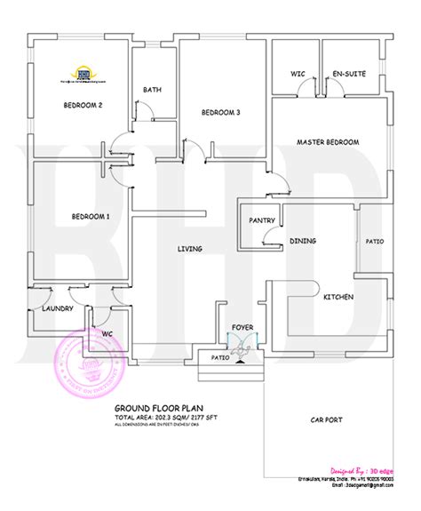 Single Floor Contemporary House Plan 2177 Sq Ft Kerala Home Design