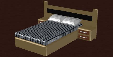 3d Drawing Of The Single Bed In Autocad Cadbull