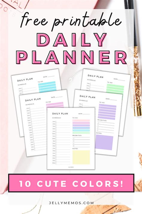 Cute Printable Daily Planners With Time Slots Jellymemos