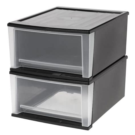 Iris 2 Compartment 2 Drawers Stackable Plastic Drawer In The Storage