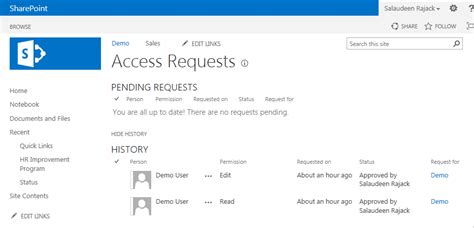 Manage Access Request Settings In Sharepoint Sharepoint Diary