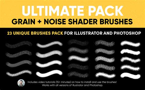 Ultimate Pack Grain And Noise Texture Brushes For Illustrator And