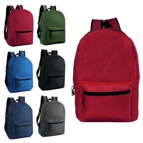 24 Pieces 15 Kids Basic Backpack In 6 Assorted Colors Backpacks 15