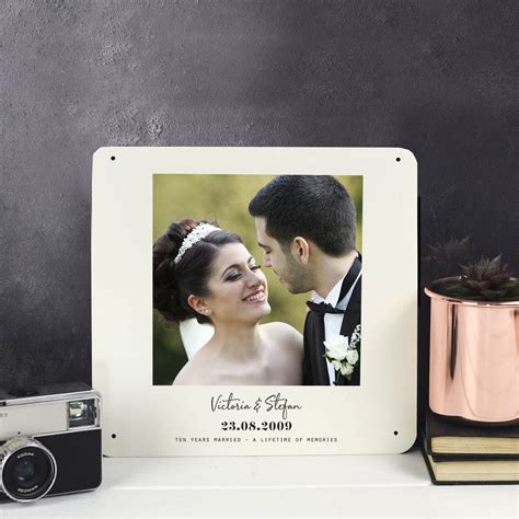 Personalised 10th Anniversary Photo Print On Metal By Delightful Living
