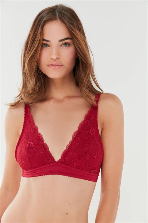 Out From Under Lace Plunging Triangle Bralette Urban Outfitters Singapore