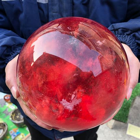 Red Melting Stone Quartz Crystal Sphere Crystal Ball Magic Etsy Canada