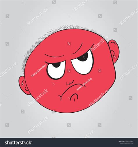 Angry Cartoon Face Emoji Character Stock Vector Royalty Free