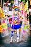 Harajuku Girl Wearing Colorful Handmade & Remake Fashion On The Street ...