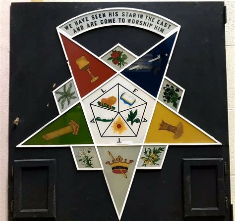Vtg Masonic Freemason Sign Lighted Order Of The Eastern Star Signet