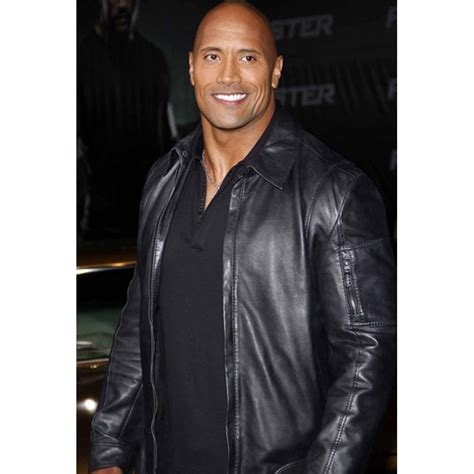 Handmade New Faster The Rock Dwayne Johnson Black Leather Jacket On