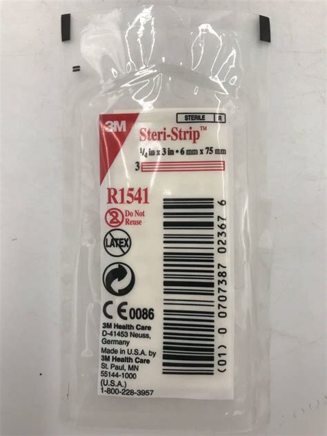 3M R1541 Steri Strip Reinforced Skin Closures 1 4in X 3in X GB TECH USA