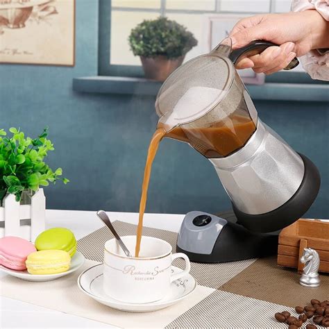 Electric Moka Pot Italian Coffee Maker Home Office Electric Heating