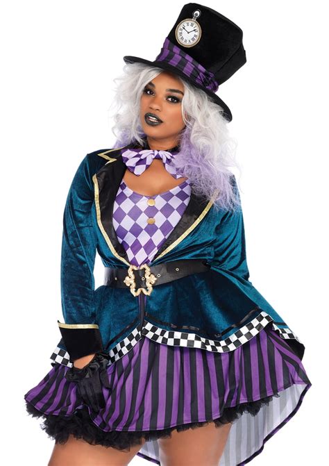 leg avenue delightful hatter women s halloween fancy dress costume for adult plus size