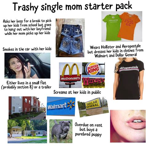 Trashy Single Mom Starter Pack Rstarterpacks Starter Packs Know
