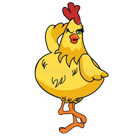 Daft Chicken Cartoon 02 Stock Illustration Illustration Of Rooster