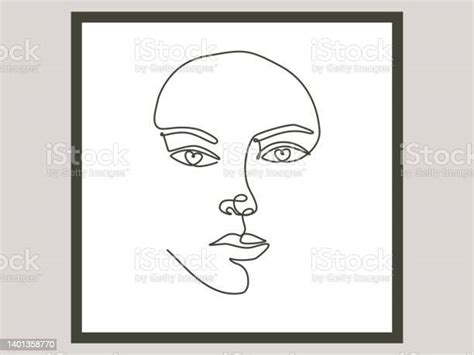 Woman Face One Line Drawing Continuous Line Drawing Art Vector Line