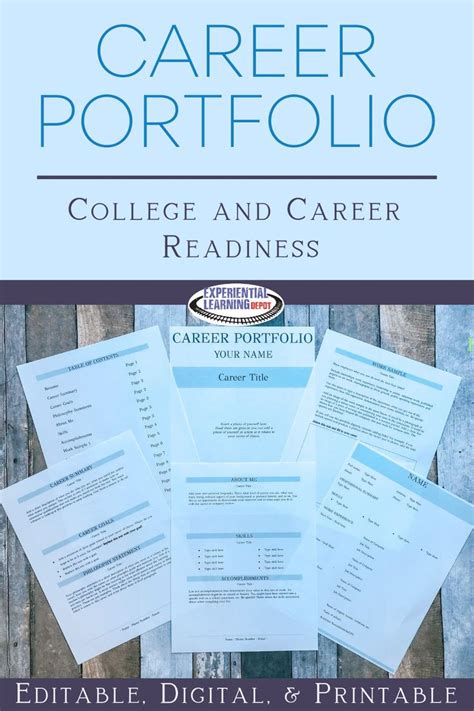 Professional Career Portfolio Templates Editable Printable And