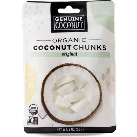 Genuine Coconut Organic Coconut Chunks Original 2 Oz Walmart Com