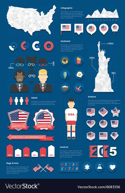 United States Infographic Set Royalty Free Vector Image