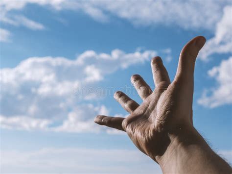 Hand Reaching To Towards Sky Stock Image Image Of Power Abstract