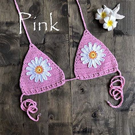 Buy Bikini Handmade Crochet Flower Micro Bikini G Thong String Beach