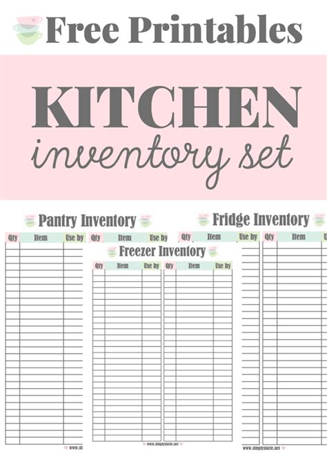Free Printable Food Inventory Sheets