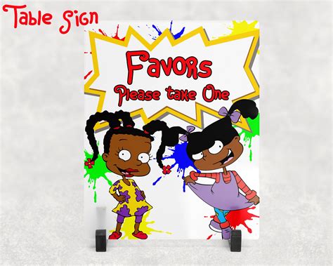 Inspired African American Rugrats 8x10 Party Table Signs Etsy