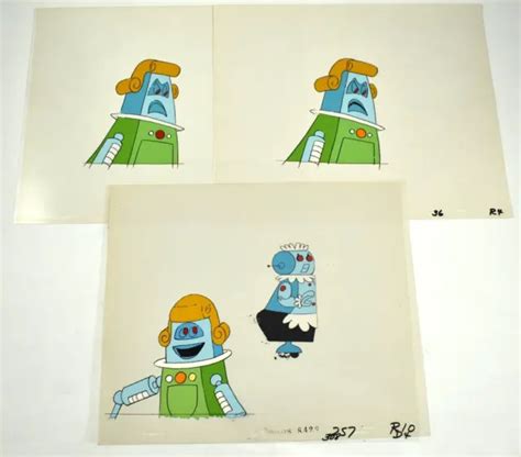 Jetsons Animation Cel Set Of 3 Hanna Barbera 1985 Rosie Robot Activity
