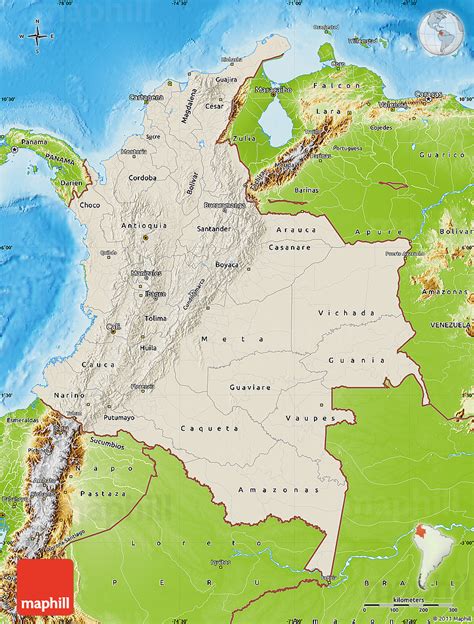 Large Detailed Relief And Administrative Map Of Colombia With Cities Images