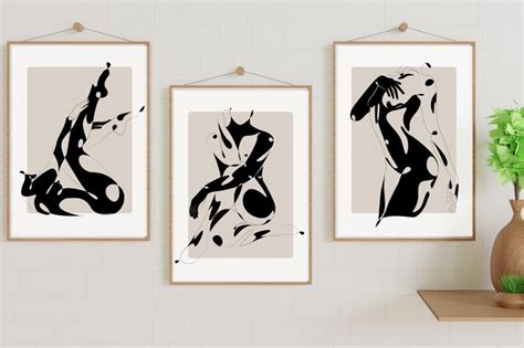 Abstract Female Nude Erotic Art Prints Black And White Art Nude
