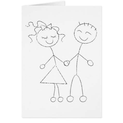 Stick Figure Boy And Girl Card Zazzle