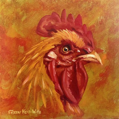 Golden Rooster Painting By Eileen Herb Witte Pixels