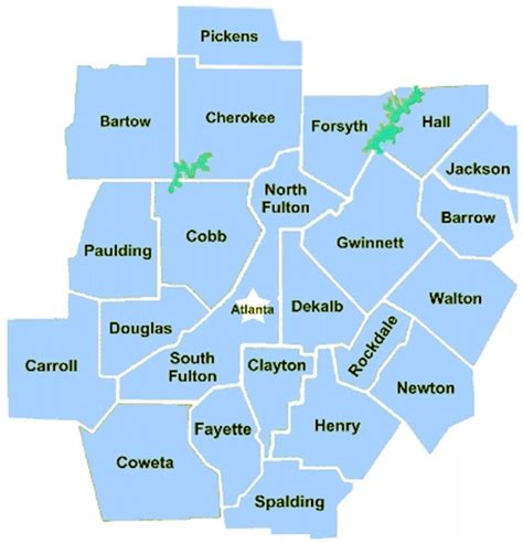 Atlanta County Map For Pinterest