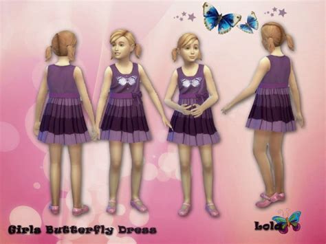 Butterfly Dress For Girls Sims 4 Female Clothes