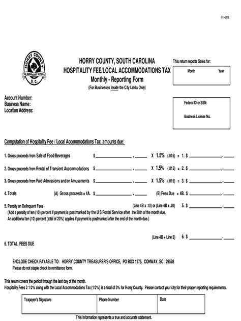 Sc 01hbk6 Horry County Fill Out Tax Template Online Us Legal Forms