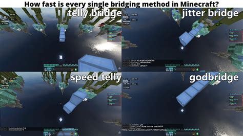 How Fast Is Every Single Bridging Method In Minecraft Youtube