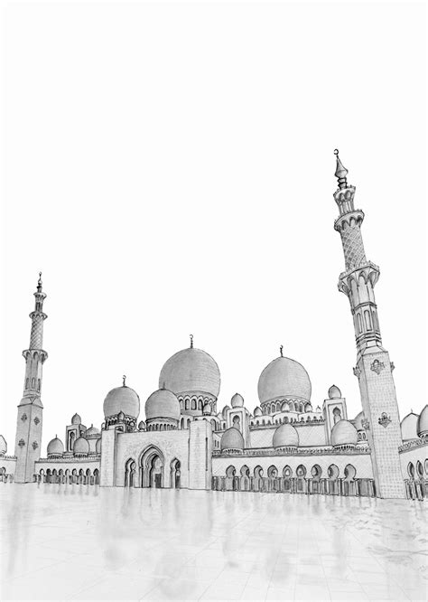 Sheikh Zayed Grand Mosque Drawing جَامِع ٱلشَّيْخ زَايِد ٱلْكَبِيْر
