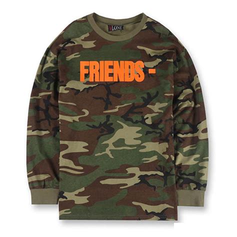 Vlone Friends Camouflage Long Sleeve Camo Shirt Vlone Vlone