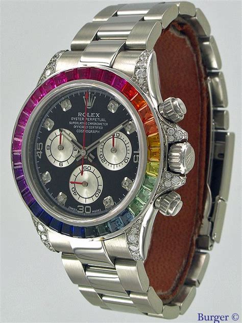 Since the white gold rainbow daytona was priced at around $86,000 usd, this new edition is expected to retail much higher. Daytona RAINBOW - Rolex - Verkochte horloges - Juwelier Burger