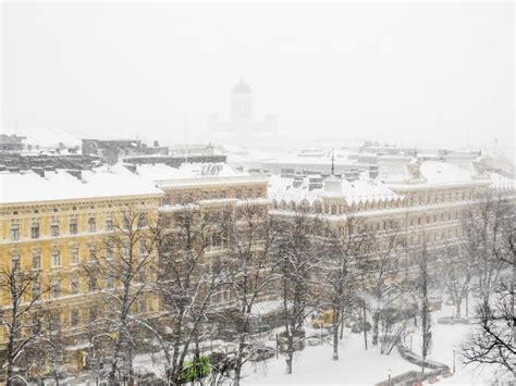 Snowfall In Helsinki Finland Editorial Photo Image Of Baltic