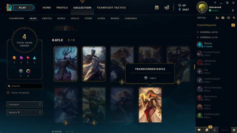 Skins League Of Legends Interface In Game