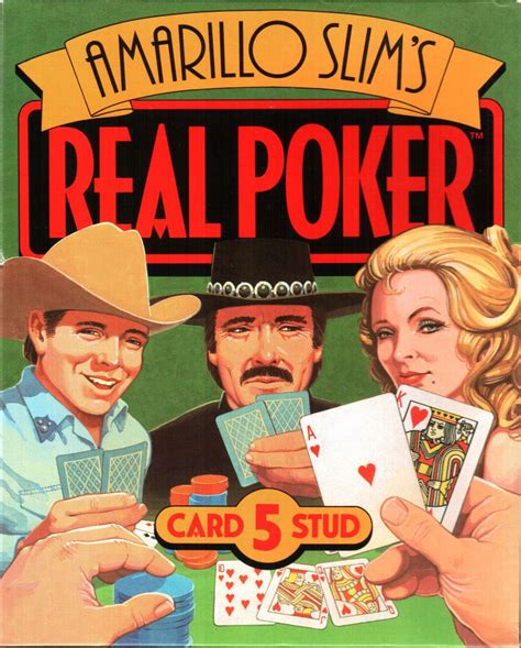 Shirt stud, a decorative fastener Amarillo Slim's Real Poker: 5 Card Stud (1989) DOS box cover art - MobyGames