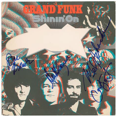 Grand Funk Railroad Band Signed Autographed Shinin On Record Album