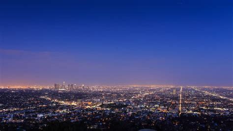 Los Angeles Skyline Cityscape Changing Stock Footage Video 100